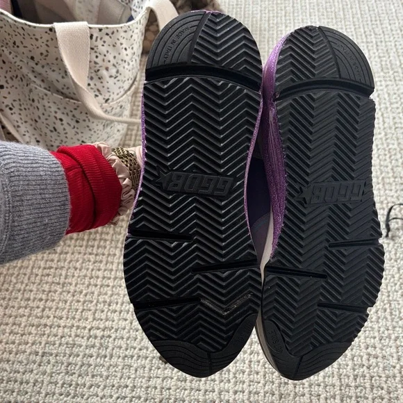 Golden Goose Lavender and Silver Sneakers - Picture 4 of 12
